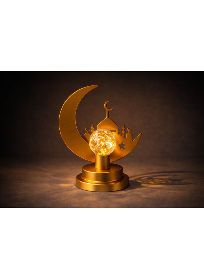 Home Care Golden Crescent Mosque Table Lamp LED Ramadan & Eid Decorative Night Light - Image 2